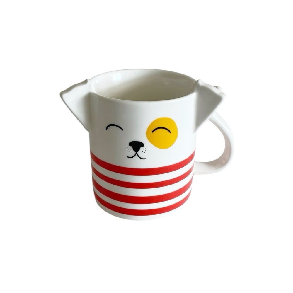 Parker Lane Dog Ear Figural Red Stripe Coffee Tea Mug 16oz